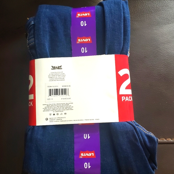 Levi's Girls Stretch Pull On Jeans 2-pack (Pink & Blue) size 10 NWT - Picture 3 of 6